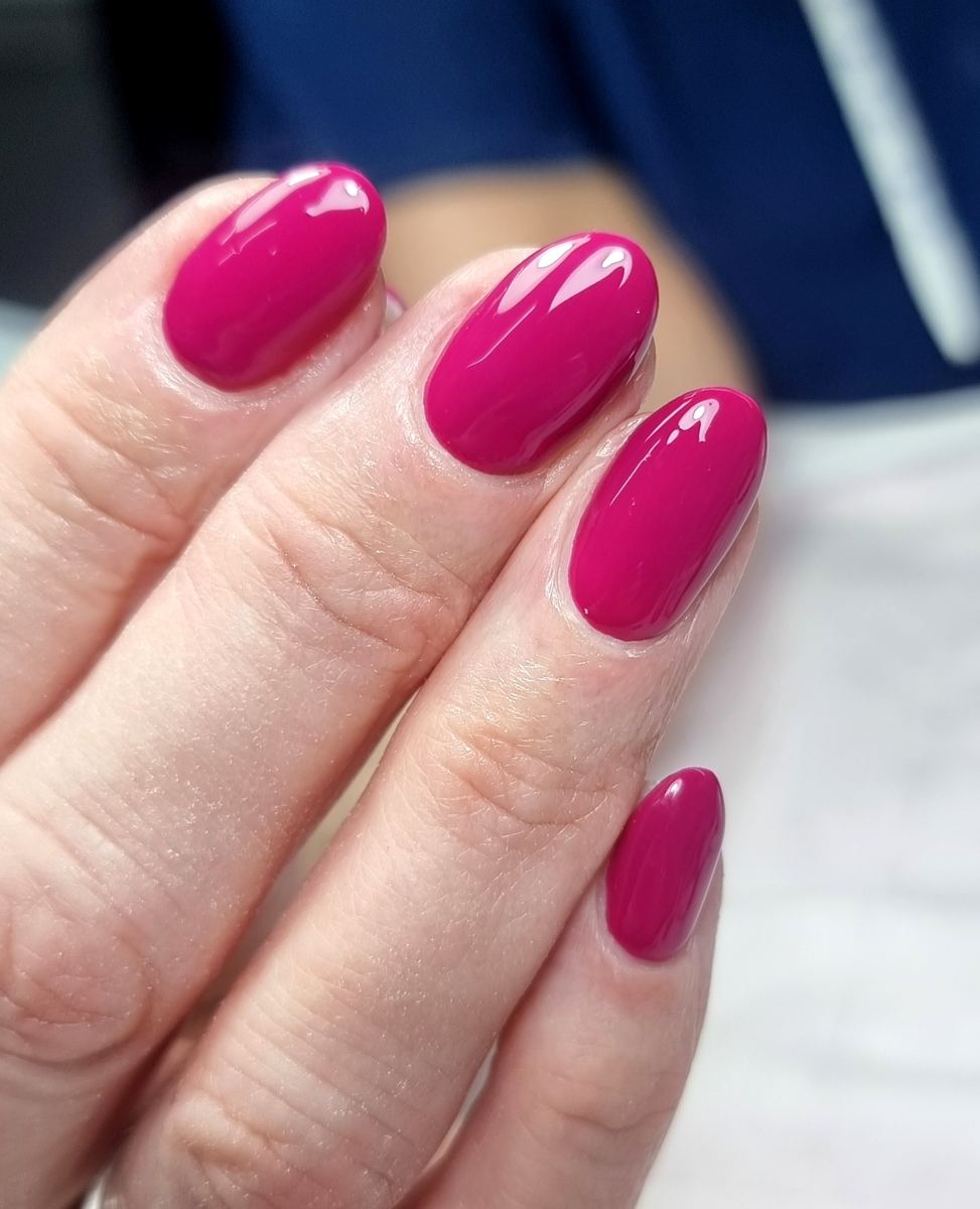 Pink gel nails at Helen Griffin Hair & Nails
